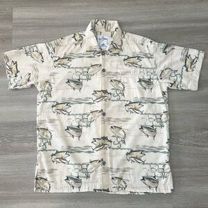 Guy Harvey Men’s Fishing Button Down Polo Size Large